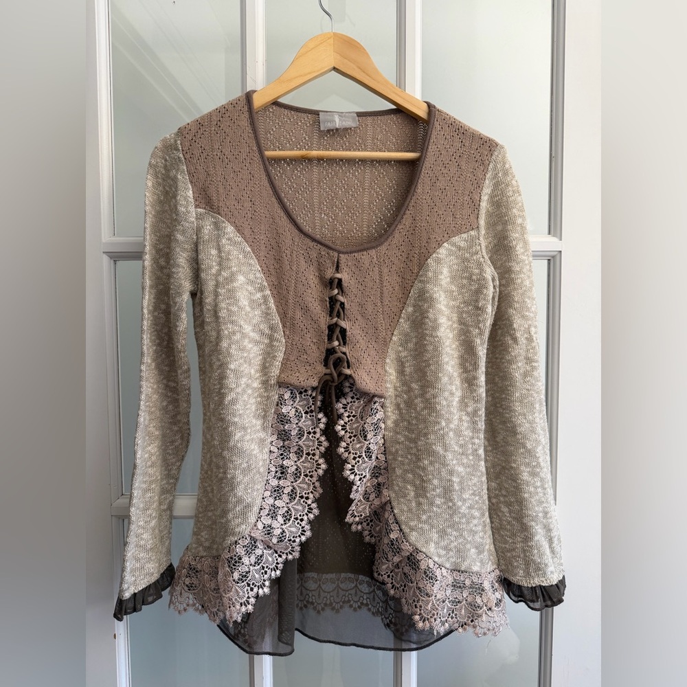 Elegant Lace Trim Sweatee